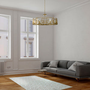Lampadario Contemporaneo Bowi Struttura In Metallo Colore Oro 8 Luci