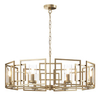 Lampadario Contemporaneo Bowi Struttura In Metallo Colore Oro 8 Luci