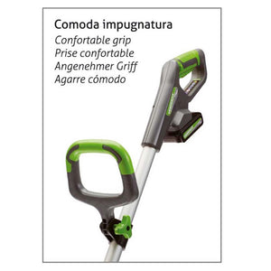 Decespugliatore tagliabordi trimmer a batteria da giardino 20v 2ah verdemax tr20