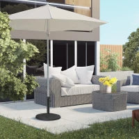 Base per Ombrellone di 14kg per Pali da Ø32-38 mm, Metallo e Cemento, Ø46 cm, Nero