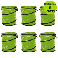Multipack 6 pz sacchi multiuso per la casa e il giardino con maniglie pop-up 48 x h 58 cm