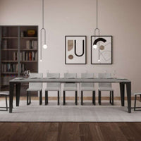 shopinnovativo- Consolle allungabile 90x40/300 cm Flame Evolution cemento telaio e gambe antracite