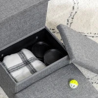 Scaletta per Cani e Gatti 10kg max a 3 Gradini con Casetta per Cani e Spazio Portaoggetti, 73.5x33x40.5 cm, Grigio