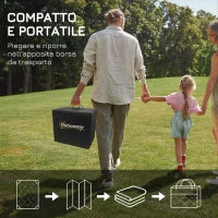 Tappeto per Esterno Pieghevole e Reversibile con Borsa di Trasporto, 182x274 cm Grigio Chiaro