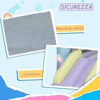 Castello Gonfiabile per Bambini 3-8 Anni con Soffiatore, Scivolo e Area di Salto, Picchetti e Borsa