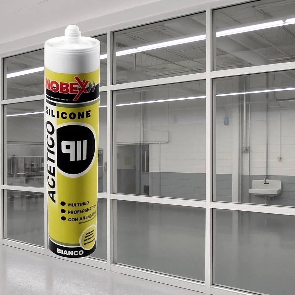 Sigillante siliconico acetico nobex antimuffa per superfici lisce *** colore trasparente, confezione 1
