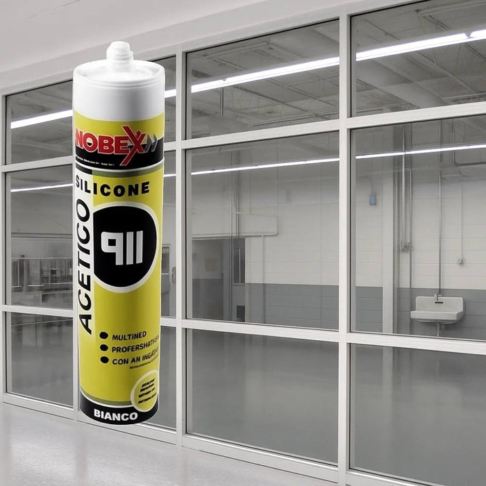 Sigillante siliconico acetico nobex antimuffa per superfici lisce *** colore trasparente, confezione 1