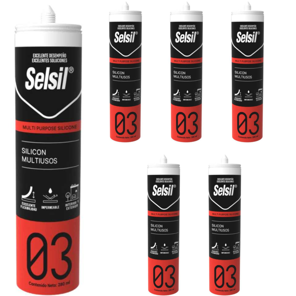 Silicone universale acetico plus trasparente impermeabile antimuffa 280 ml *** quantità pezzi 6, confezione 1