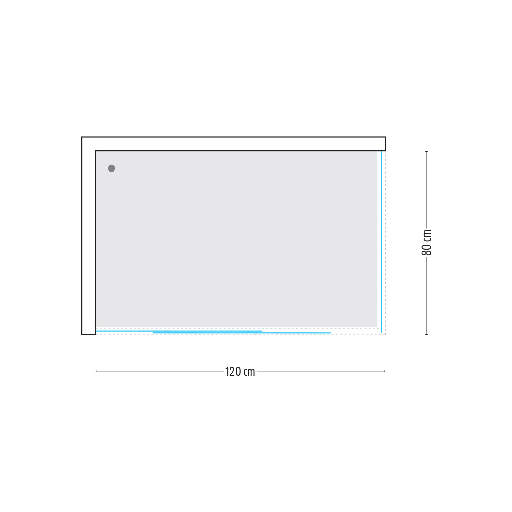Ogomondo cabina doccia slide 2 lati cristallo temprato trasparente 120x80