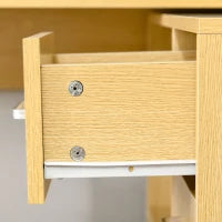 Scrivania Moderna per Computer Girevole con 2 Ripiani e 2 Cassetti, Tavolo da Pranzo in Truciolato, 117x82x74 cm, color Rovere e Legno