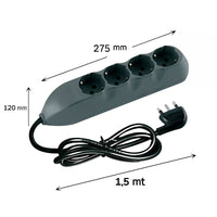 Bticino multipresa poker 3680g antracite 4 prese 16a con cavo e spina