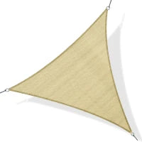 Tenda Parasole Triangolare Impermeabile in HDPE e Metallo, 3x3x3 m, color Ottone