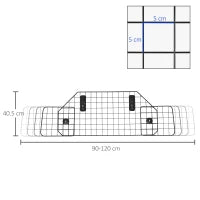 Divisorio Auto per Cani, Barriera Regolabile Universale, 910-120 cm, Nero