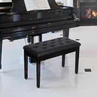 Sgabello Pianoforte Professionale con Vano Portaoggetti Finta Pelle, Legno 76 x 36 x 50cm Nero Sgabello Panchetta Panchina Sedia per Pianoforte con vano portaoggetti