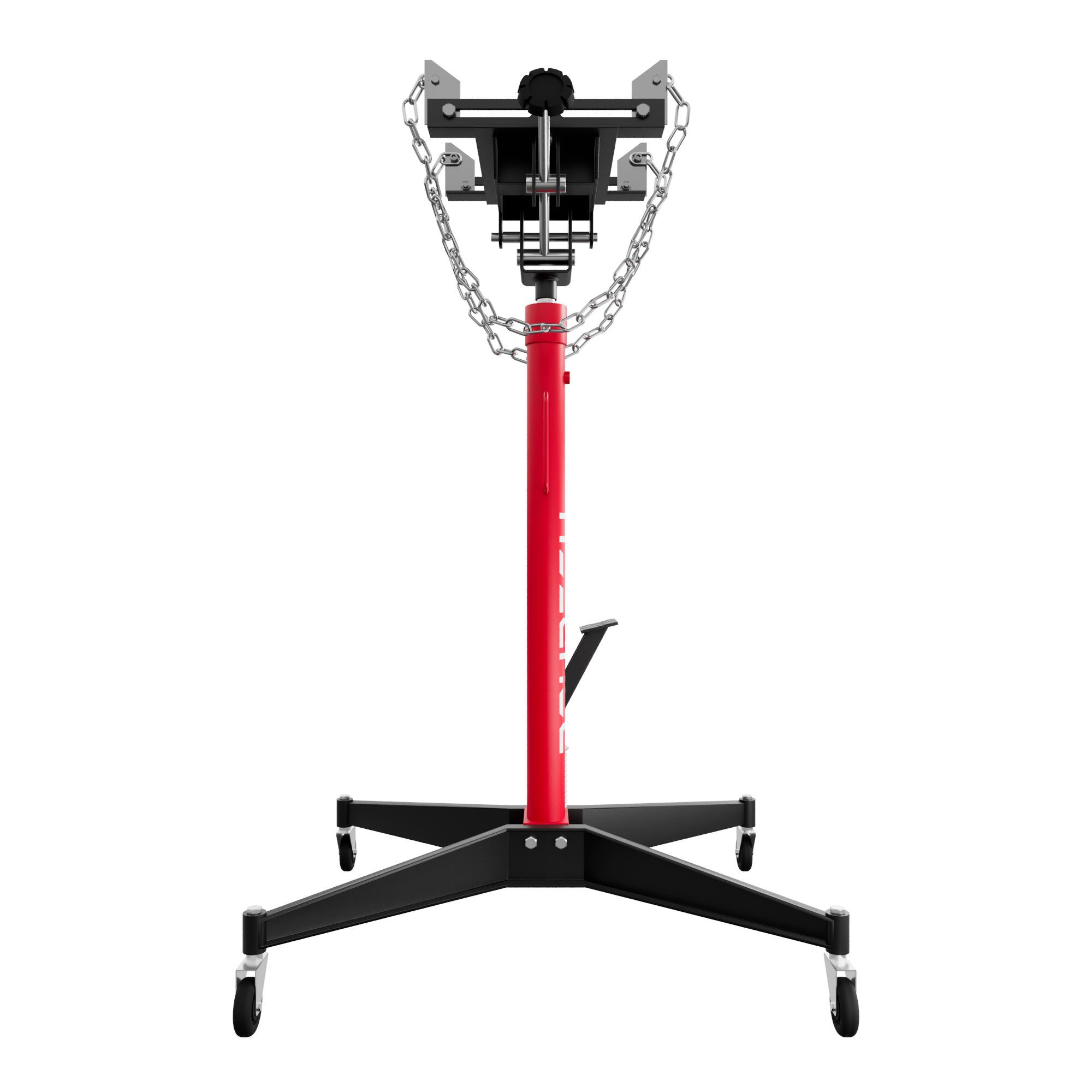 Hack - Sollevatore idraulico da Fossa max 500Kg H210 cm per Trasmissione Motore Auto con Ruote in Acciaio Rosso