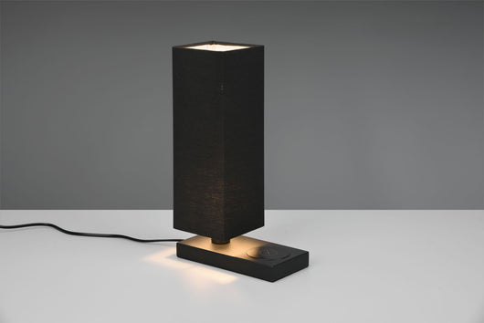 HALEY LAMPADA DA TAVOLO NERA CON PARALUME CON BASE X RICARICA INDUTTIVA CELLULARE CON INTERRUTTORE TOUCH H. 35CM 1 LUCE ATTACCO E14