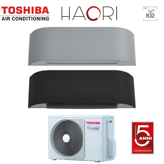 Climatizzatore Condizionatore Toshiba Dual Split Inverter serie HAORI 13+13 (12+12) con RAS-2M18U2AVG-E R-32 Wi-Fi Integrato 13000+13000 (12000+12000) Colore Grigio Chiaro e Grigio Scuro