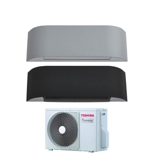 Climatizzatore Condizionatore Toshiba Dual Split Inverter serie HAORI 13+13 (12+12) con RAS-2M18U2AVG-E R-32 Wi-Fi Integrato 13000+13000 (12000+12000) Colore Grigio Chiaro e Grigio Scuro
