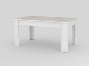Tavolo da pranzo moderno legno bianco allungabile 90x160-210 Jesi Larch