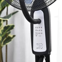 Ventilatore Nebulizzatore e Deumidificatore Oscillante 70° con 3 Modalità, Telecomando e Timer 7.5h, Tanica 2.8L, 90W, Ф44.5cm x 120cm