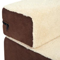 Scala per Cani e Cuccioli a 3 Gradini Rimovibili e Antiscivolo, Beige e Marrone, 54x40x39cm