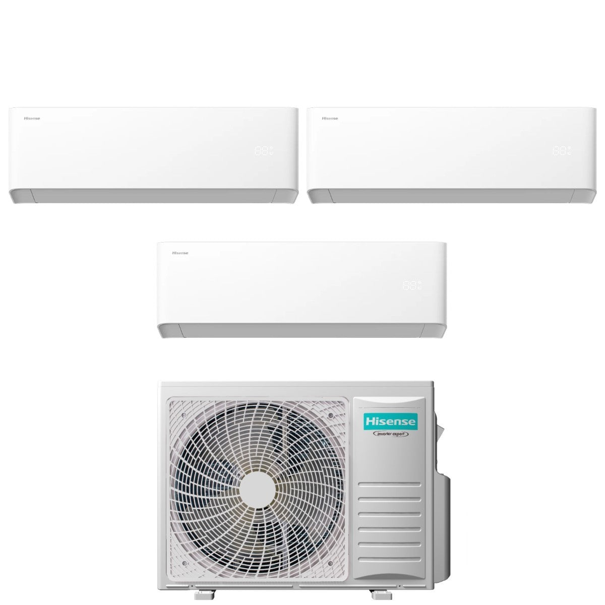 Condizionatore Hisense Trial Split UNI HB 9+9+12 con 3AMW52U4RJC R-32 Wi-Fi Integrato