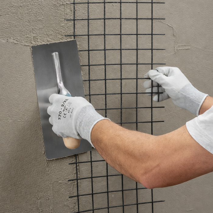 Rete in fibra di vetro 40x40 mm rinforzo massetti e intonaci 4 rotoli 1x50 m