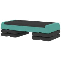 Step Aerobico Antiscivolo con 3 altezze regolabili, 77 x 36 cm, Verde e Nero