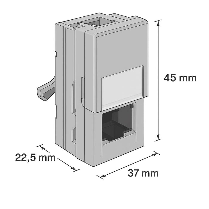 Connettore rj45 bticino jg4279c5e categoria 5e utp toolless idc grigio