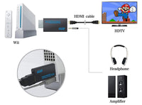 HDMI Adattatore Console Wii Convertitore Video Full HD 1080P/720P con Porta e Uscita Audio da 3,5 mm Adatto per Nintendo Wii Giochi Connettori Monitor TV e Proiettori