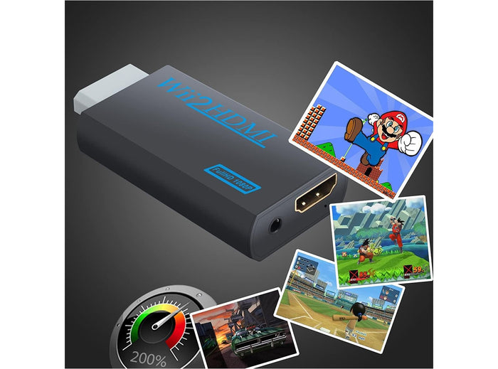 HDMI Adattatore Console Wii Convertitore Video Full HD 1080P/720P con Porta e Uscita Audio da 3,5 mm Adatto per Nintendo Wii Giochi Connettori Monitor TV e Proiettori