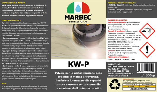 Cristallizzante per marmo KW-P   800GRx6Pz