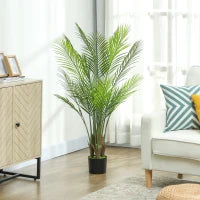 Pianta artificiale da interno alta 120 cm, con vaso in plastica, Verde