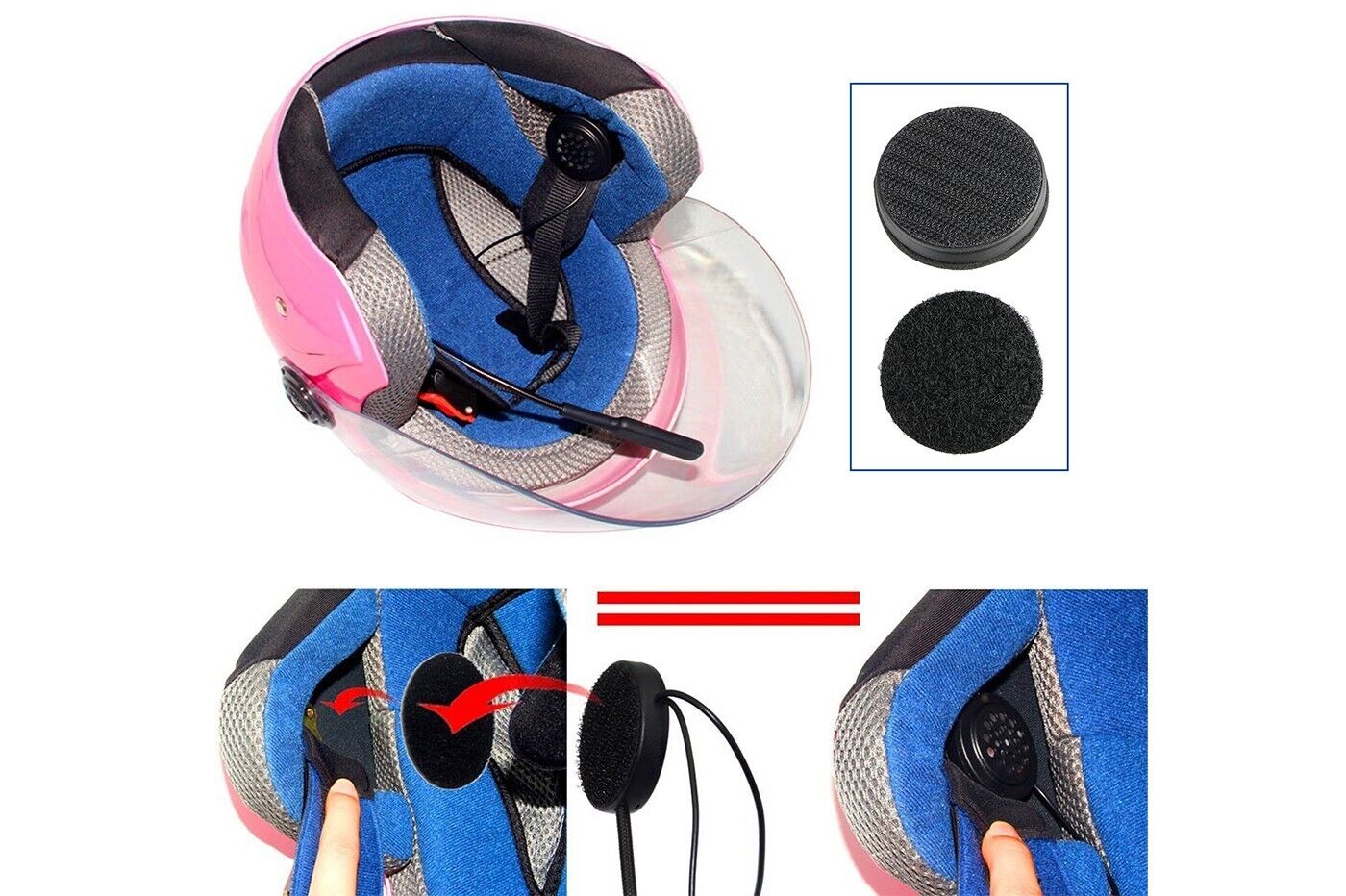 HEADSET MICROFONO AURICOLARE BLUETOOTH IMPERMEABILE PER CASCO MOTO MP3