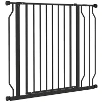 Cancelletto di Sicurezza per Cani Estensibile 75-95 cm in Acciaio e ABS, 75-95x76 cm, Nero