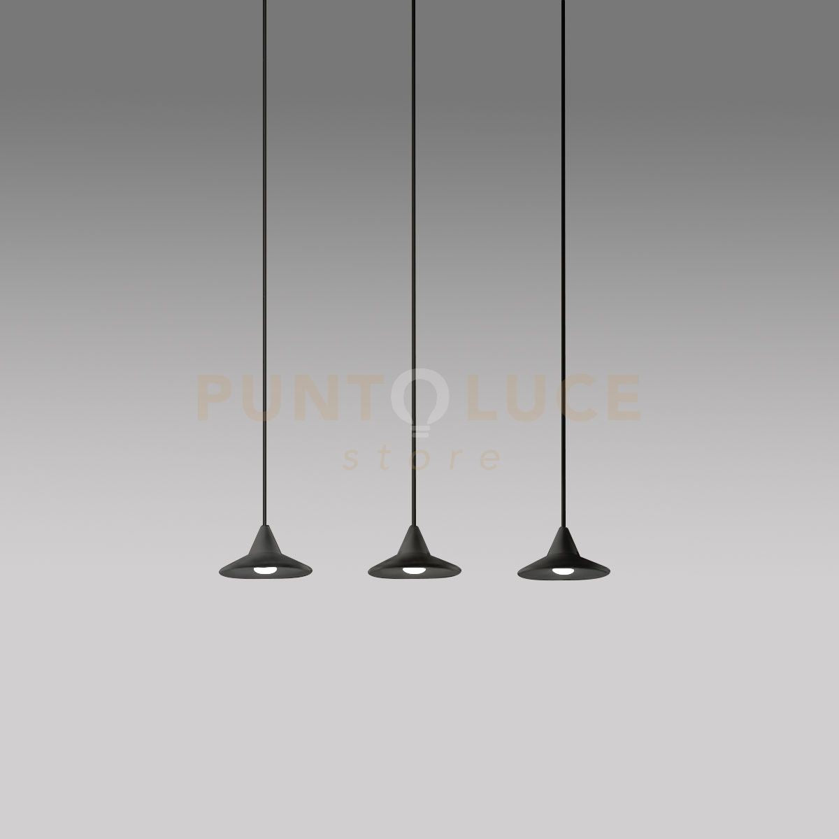 HELENA S/3 - SOSPENSIONE COLORE NERO LINEARE A 3 LUCI LED 3000K 920LM 16,5W