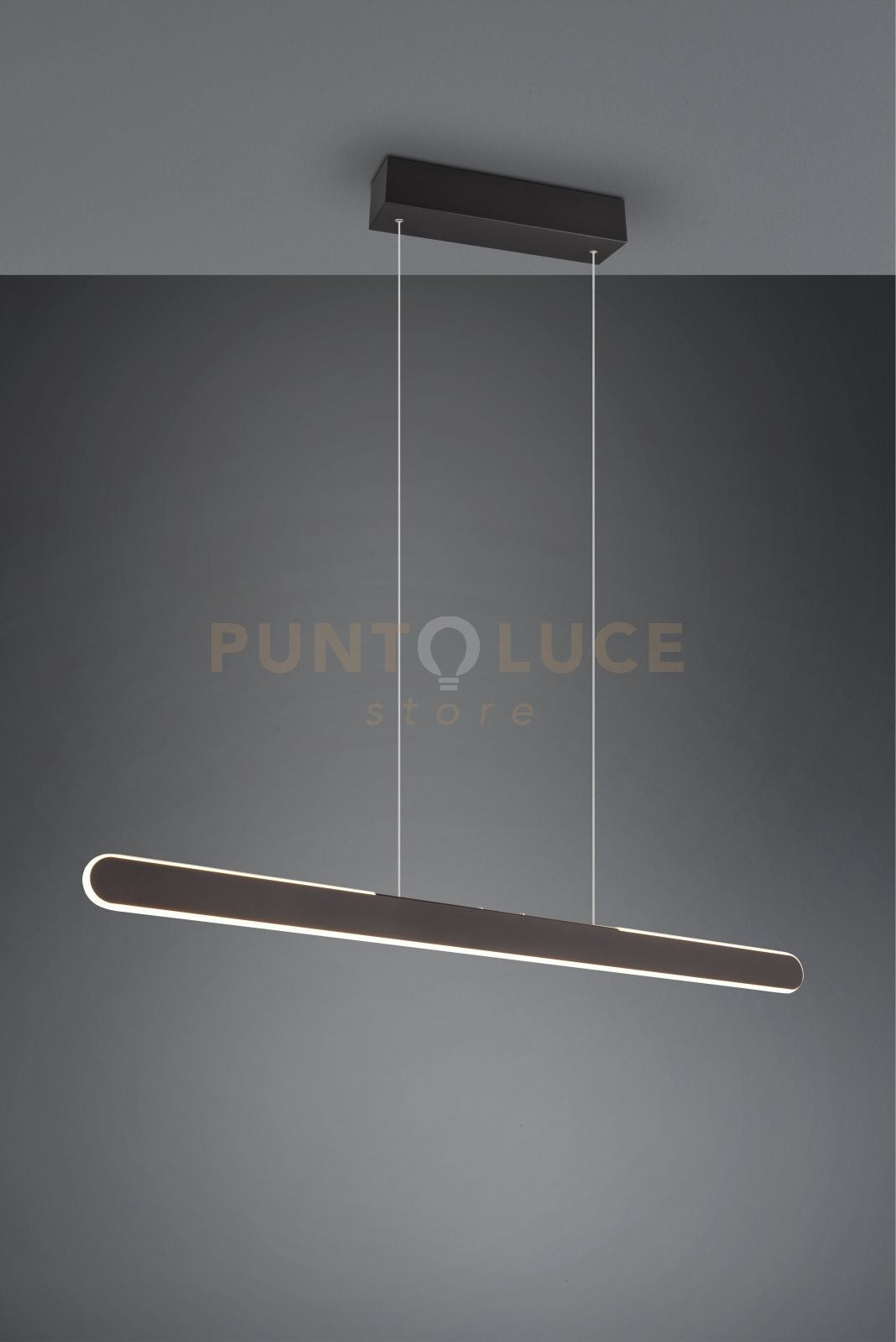 HELIOS SOSPENSIONE LED 28W 3300lm, 2700 - 6500K NERA REGOLABILE IN ALTEZZA BI-EMISSIONE CON REGOLAZIONE TEMPERATURA DI COLORE DEL LED TOUCH L. 100CM