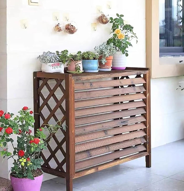 Copertura Copri Unità Esterna Condizionatore In Legno Wood 95x50x85 per condizionatori Dual/Trial e 18000/24000 btu