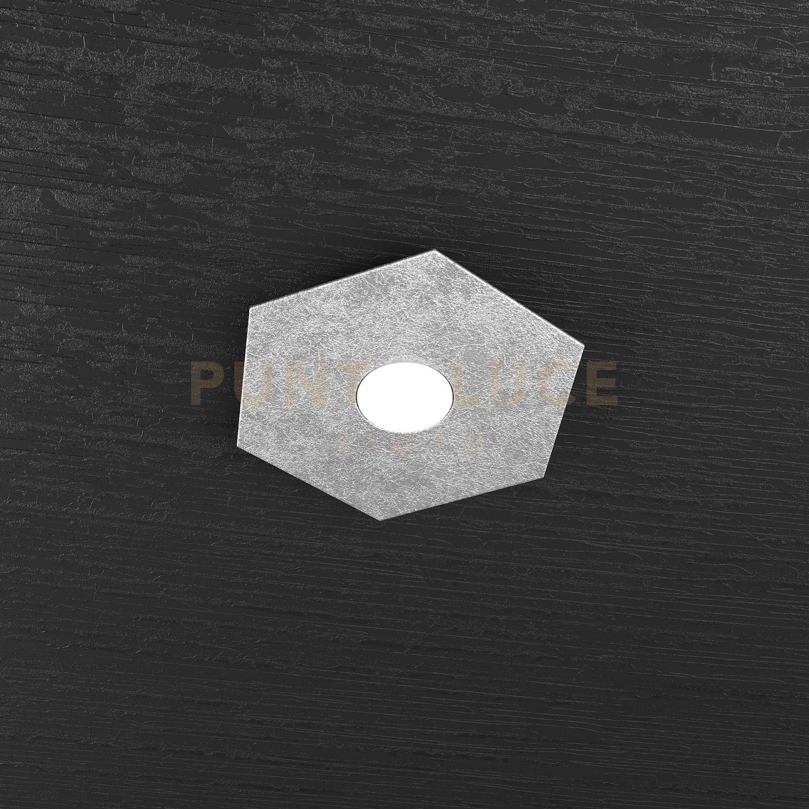 HEXAGON APPLIQUE-PLAFONIERA 1 LUCE FOGLIA ARGENTO 1142-1L-FA