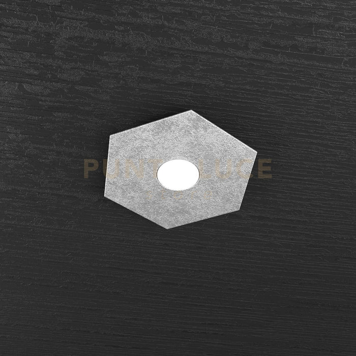 HEXAGON APPLIQUE-PLAFONIERA 1 LUCE FOGLIA ARGENTO 1142-1L-FA