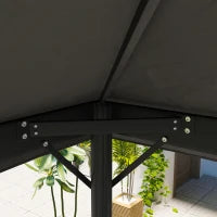 Telo di Ricambio per Gazebo 4 x 3 m, Doppio Tetto con Fori di Drenaggio, Poliestere 370 g/m², Grigio