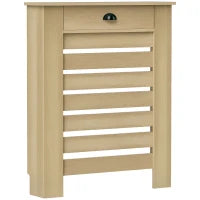 Copertura per radiatore copri radiatore griglia a doghe orizzontali con 2 cassetti in legno 78l x 19P x 95,5H cm rovere