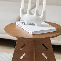 Tavolino Basso Da Salotto Tavolino Laterale Tavolino Da Soggiorno Marrone Φ46.5x54.5cm HFBT01-BR