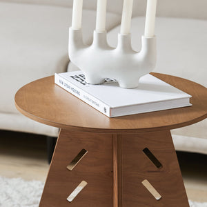 Tavolino Basso Da Salotto Tavolino Laterale Tavolino Da Soggiorno Marrone Φ46.5x54.5cm HFBT01-BR