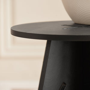 Tavolino Basso Da Salotto Tavolino Laterale Tavolino Da Soggiorno Nero Φ30.5x54.5cm HFBT01-SCH