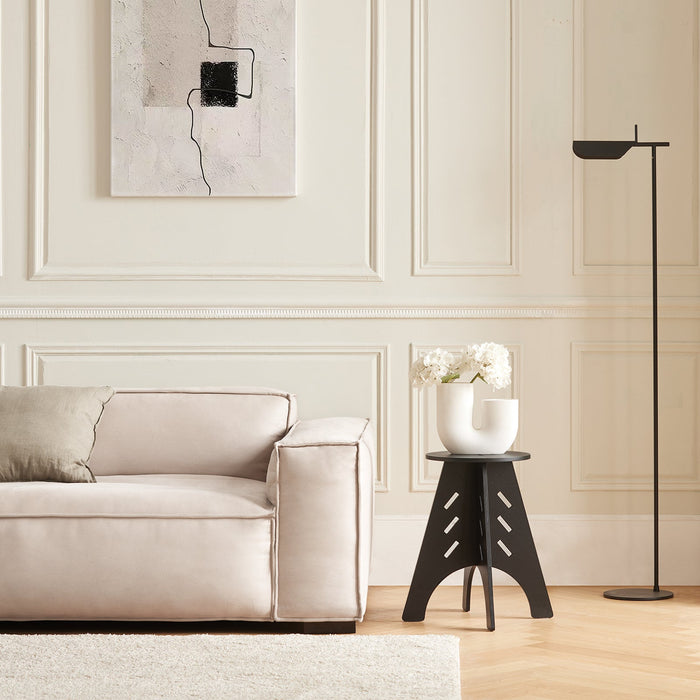 Tavolino Basso Da Salotto Tavolino Laterale Tavolino Da Soggiorno Nero Φ30.5x54.5cm HFBT01-SCH