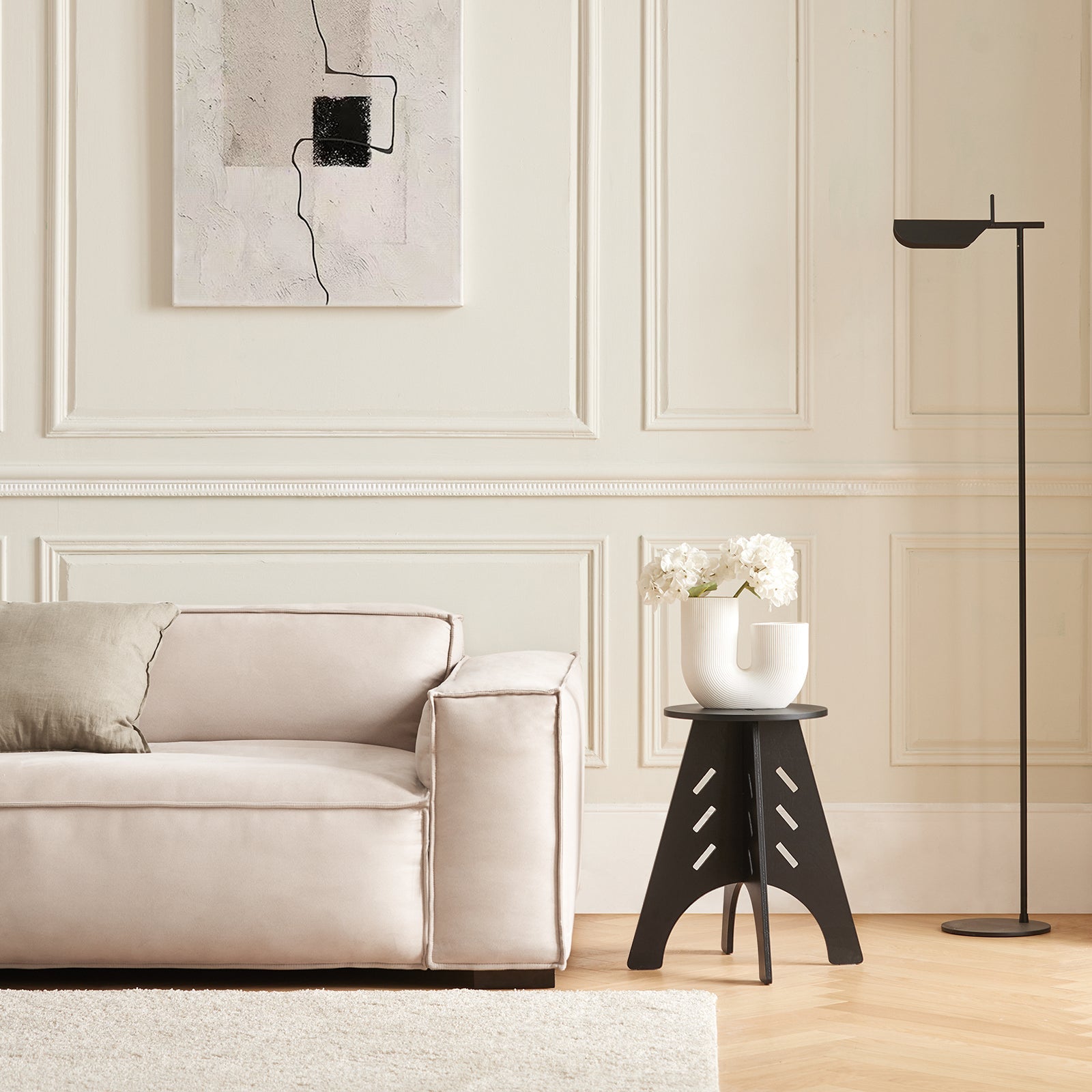 Tavolino Basso Da Salotto Tavolino Laterale Tavolino Da Soggiorno Nero Φ30.5x54.5cm HFBT01-SCH