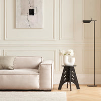 Tavolino Basso Da Salotto Tavolino Laterale Tavolino Da Soggiorno Nero Φ30.5x54.5cm HFBT01-SCH