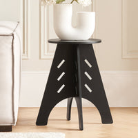 Tavolino Basso Da Salotto Tavolino Laterale Tavolino Da Soggiorno Nero Φ30.5x54.5cm HFBT01-SCH