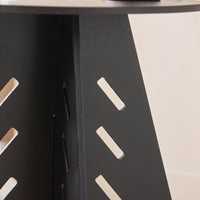 Tavolino Basso Da Salotto Tavolino Laterale Tavolino Da Soggiorno Nero Φ46.5x54.5cm HFBT01-SCH